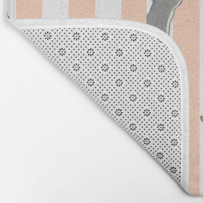 Stripe with bunnies Bath Mat Gallery Image 2