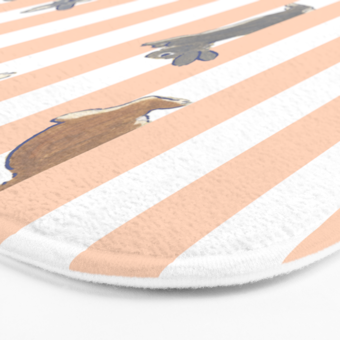 Stripe with bunnies Bath Mat Gallery Image 3