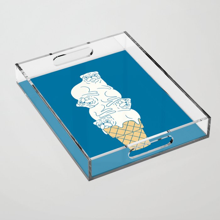 Pug Ice Cream Acrylic Tray Gallery Image 1