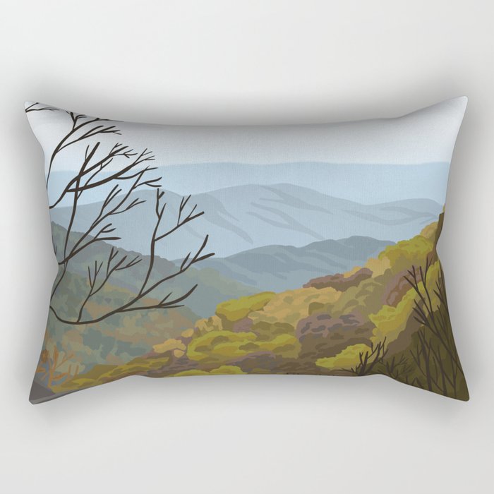 Shenandoah National Park, Virginia, Shenandoah River, Retro Vintage Style Poster Rectangular Pillow Gallery Image 2