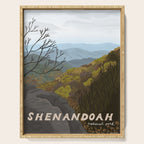Shenandoah National Park, Virginia, Shenandoah River, Retro Vintage Style Poster Serving Tray Gallery Image 1