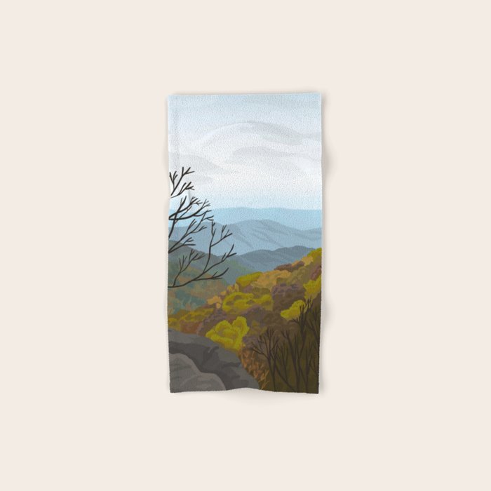 Shenandoah National Park, Virginia, Shenandoah River, Retro Vintage Style Poster Bath Towel Gallery Image 1