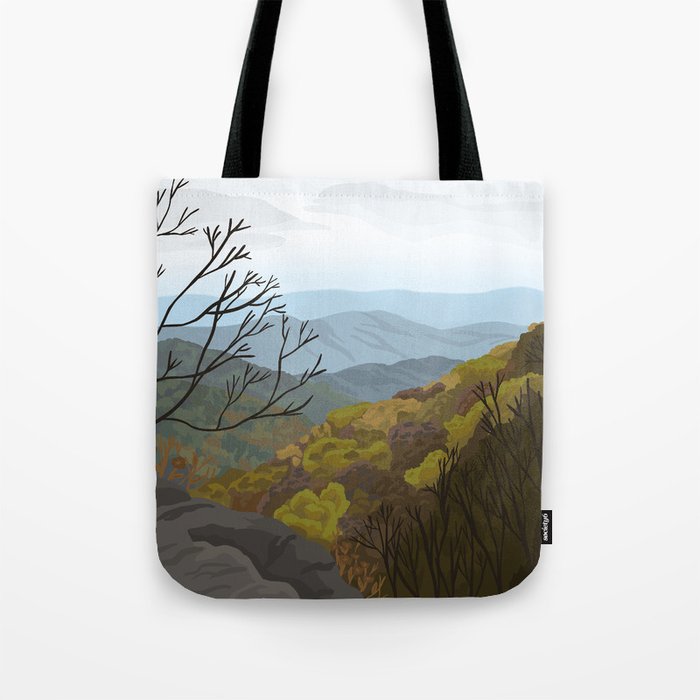 Shenandoah National Park, Virginia, Shenandoah River, Retro Vintage Style Poster Tote Bag Gallery Image 1
