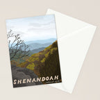Shenandoah National Park, Virginia, Shenandoah River, Retro Vintage Style Poster Stationery Card Gallery Image 2
