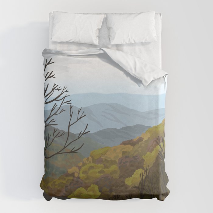 Shenandoah National Park, Virginia, Shenandoah River, Retro Vintage Style Poster Duvet Cover Gallery Image 6