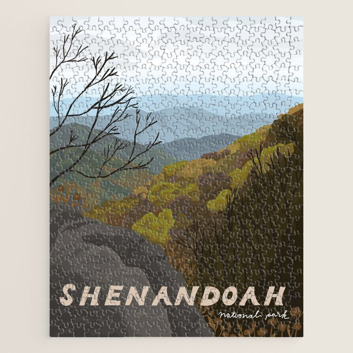 Shenandoah National Park, Virginia, Shenandoah River, Retro Vintage Style Poster Jigsaw Puzzle Gallery Image 1