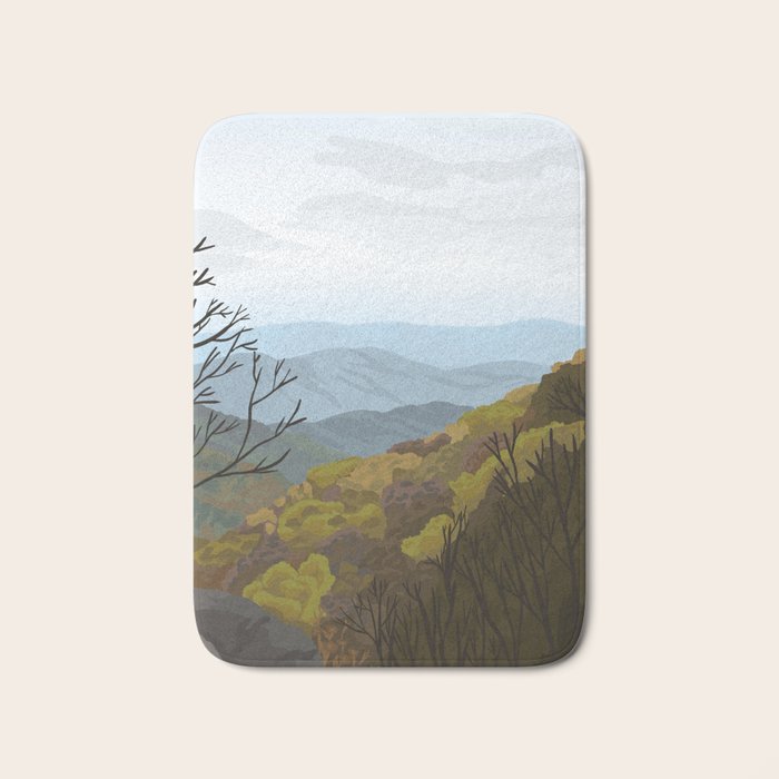 Shenandoah National Park, Virginia, Shenandoah River, Retro Vintage Style Poster Bath Mat Gallery Image 1