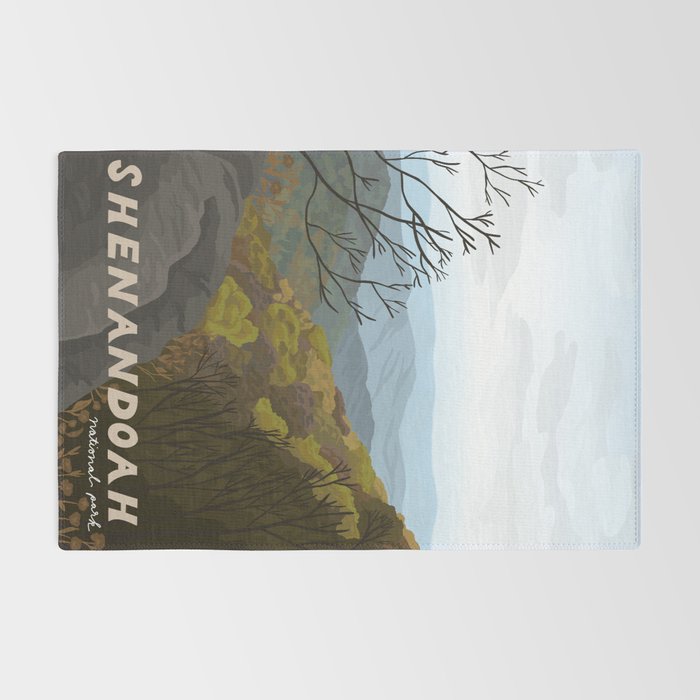 Shenandoah National Park, Virginia, Shenandoah River, Retro Vintage Style Poster Rug Gallery Image 2