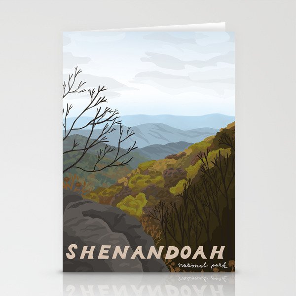 Shenandoah National Park, Virginia, Shenandoah River, Retro Vintage Style Poster Stationery Card Gallery Image 2