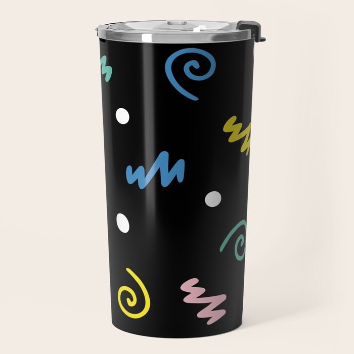 Memphis pattern 55 - 80s / 90s Retro Travel Mug Gallery Image 2