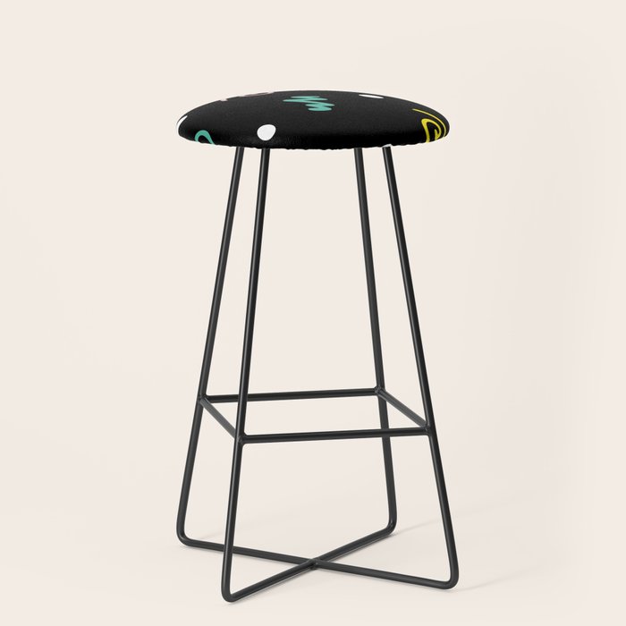 Memphis pattern 55 - 80s / 90s Retro Stool Gallery Image 1