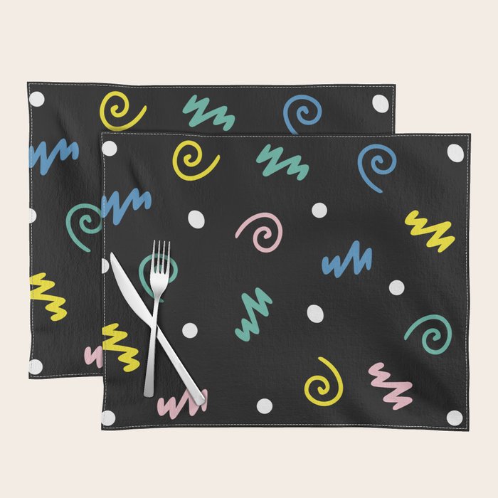 Memphis pattern 55 - 80s / 90s Retro Placemat Gallery Image 1