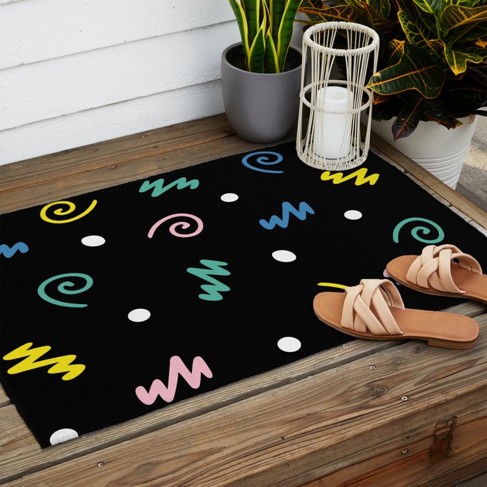 Memphis pattern 55 - 80s / 90s Retro Outdoor Rug Gallery Image 2
