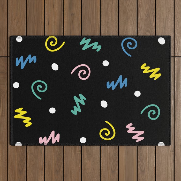 Memphis pattern 55 - 80s / 90s Retro Outdoor Rug Gallery Image 1