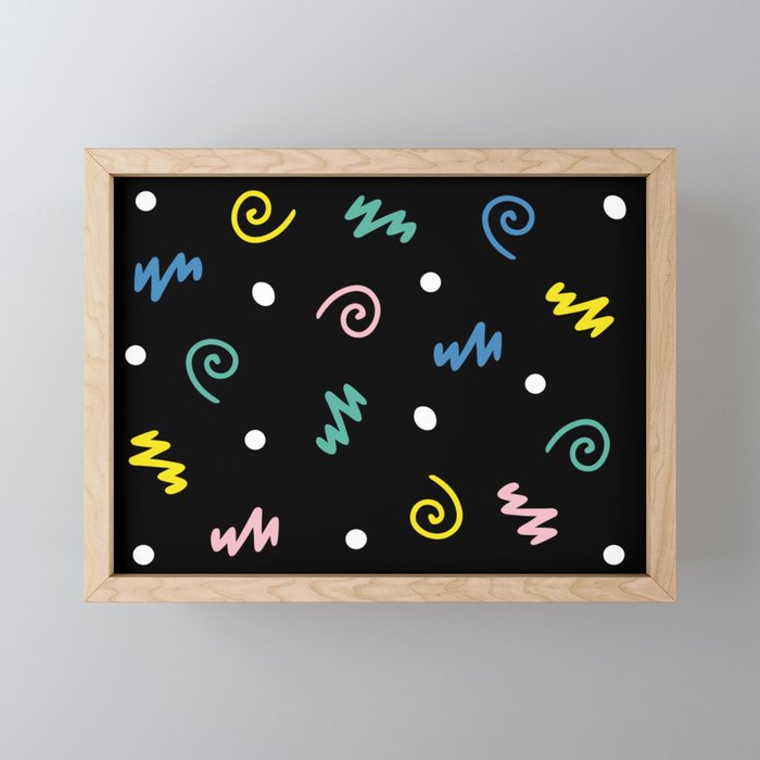 Memphis pattern 55 - 80s / 90s Retro Mini Art Print Gallery Image 1