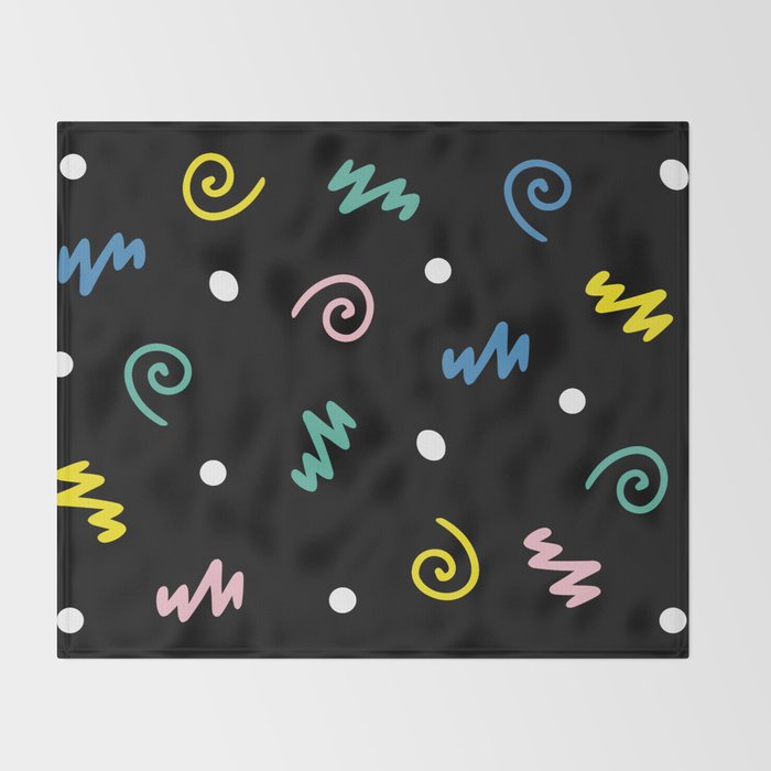 Memphis pattern 55 - 80s / 90s Retro Throw Blanket Gallery Image 2