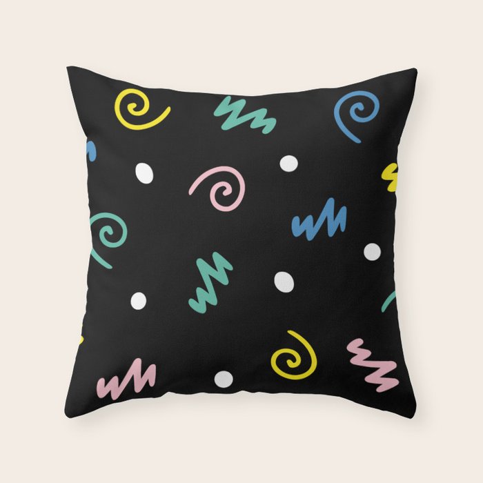 Memphis pattern 55 - 80s / 90s Retro Throw Pillow Gallery Image 6