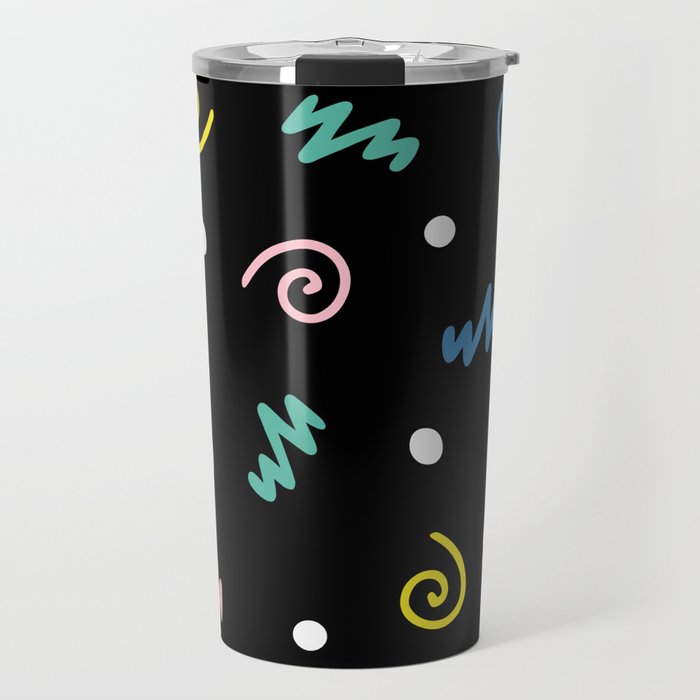 Memphis pattern 55 - 80s / 90s Retro Travel Mug Gallery Image 1