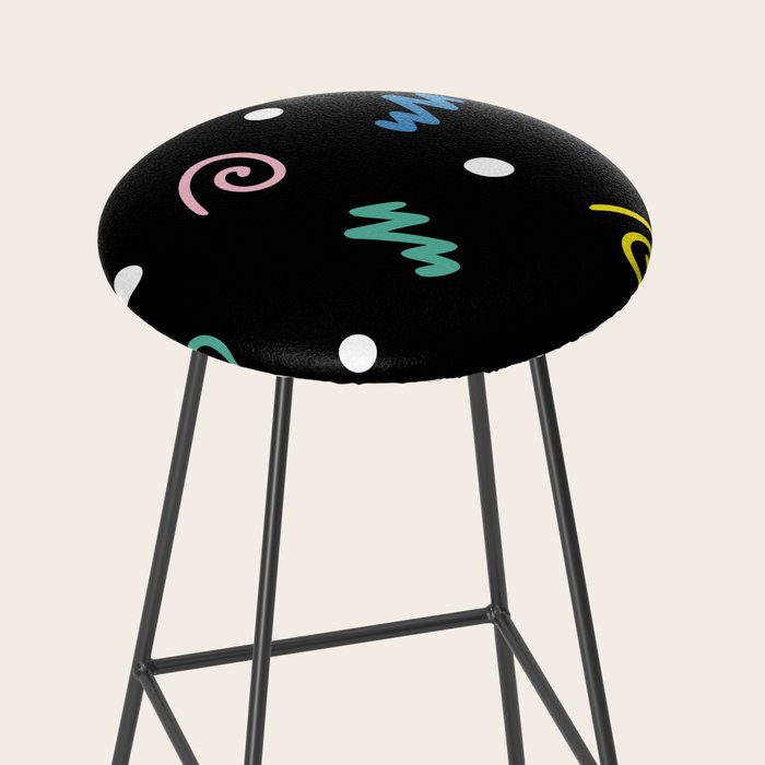 Memphis pattern 55 - 80s / 90s Retro Stool Gallery Image 2