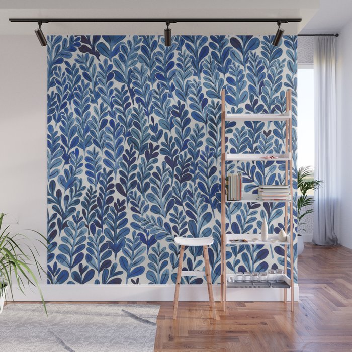 Indigo blues Wall Mural Gallery Image 1