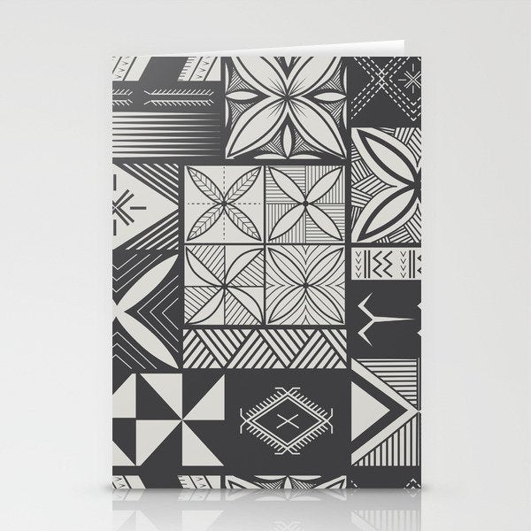 UrbanNesian Grey Maluelue Siapo and Tatau Stationery Card Gallery Image 1