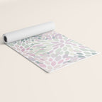 Festive, Floral Prints, Pink and Green, Modern Print Art Yoga Mat Gallery Image 2