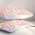 Floating Confetti - Pink Blush and Gold Pillow Sham Gallery Image 3