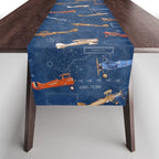 Vintage Airplanes - Retro Biplanes Table Runner Gallery Image 1