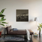 HOLLYWOOD SIGN | digital collage artwork | glitter shine | sparkle art | California | Los Angeles  Wood Wall Art Gallery Image 2