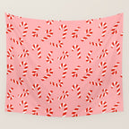 Candy Canes - Pink Wall Tapestry Gallery Image 4
