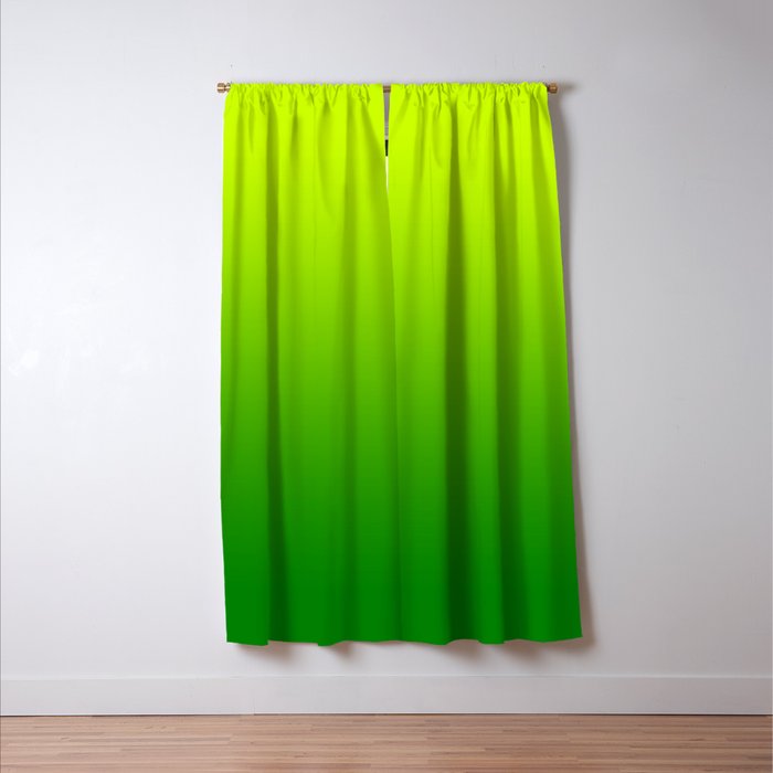 Bright Chartreuse Green Ombre Window Curtain Gallery Image 3