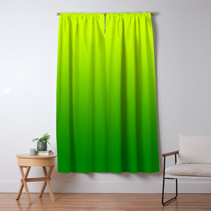 Bright Chartreuse Green Ombre Window Curtain Gallery Image 5