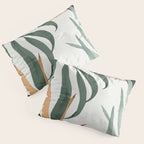 Minimal Abstract Art Tropical Leaves 16 Pillow Sham Gallery Image 3