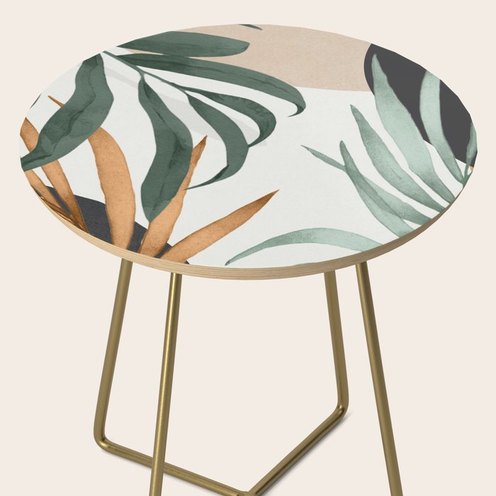 Minimal Abstract Art Tropical Leaves 16 Side Table Gallery Image 2