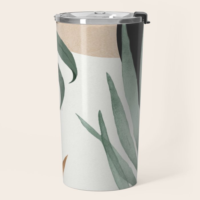 Minimal Abstract Art Tropical Leaves 16 Travel Mug Gallery Image 2