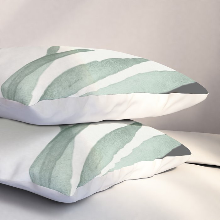 Minimal Abstract Art Tropical Leaves 16 Pillow Sham Gallery Image 3