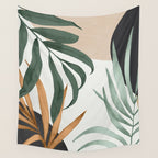 Minimal Abstract Art Tropical Leaves 16 Wall Tapestry Gallery Image 4