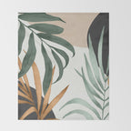 Minimal Abstract Art Tropical Leaves 16 Throw Blanket Gallery Image 2