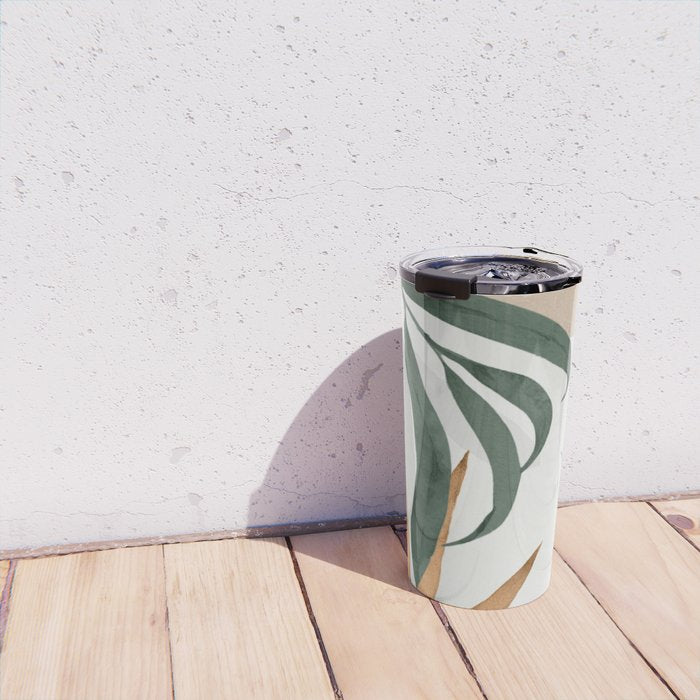 Minimal Abstract Art Tropical Leaves 16 Travel Mug Gallery Image 4