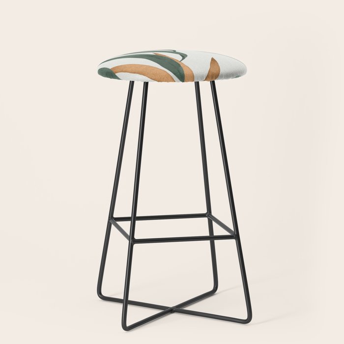 Minimal Abstract Art Tropical Leaves 16 Stool Gallery Image 1