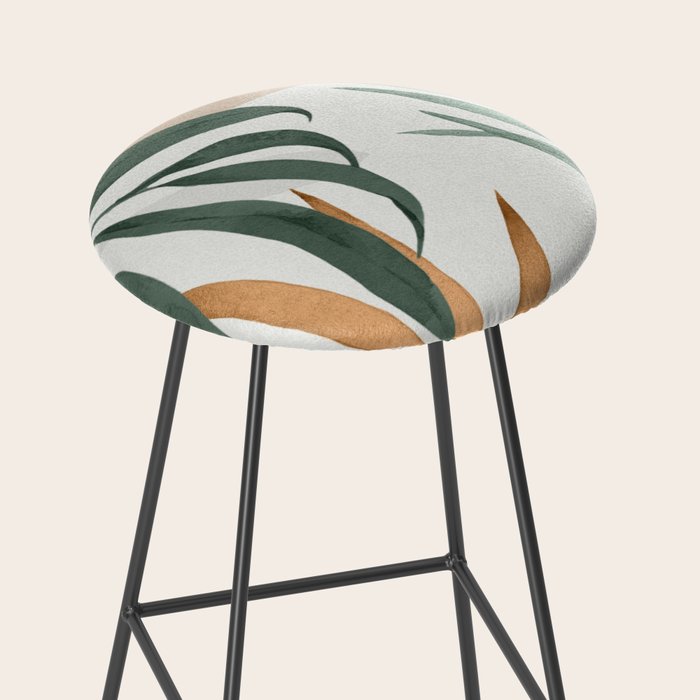 Minimal Abstract Art Tropical Leaves 16 Stool Gallery Image 2