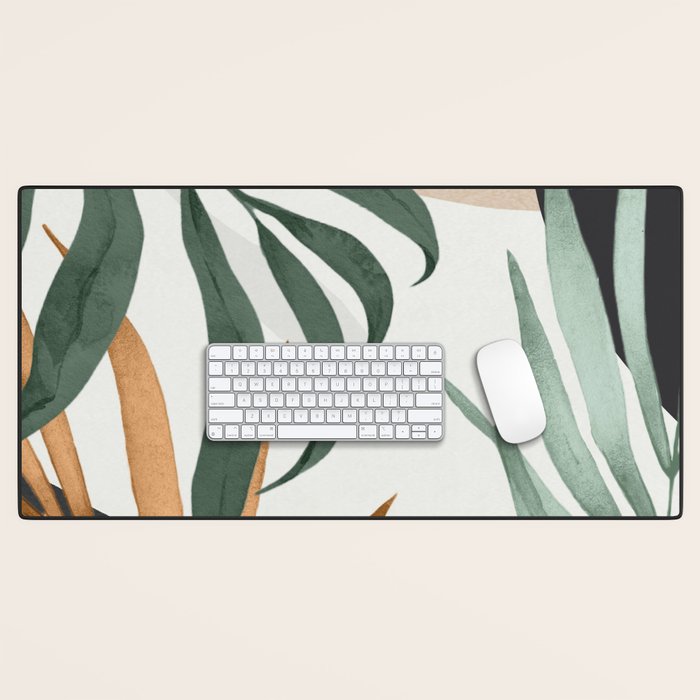 Minimal Abstract Art Tropical Leaves 16 Desk Mat Gallery Image 1