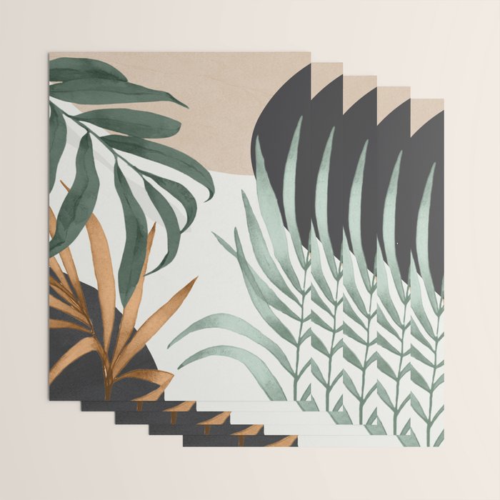 Minimal Abstract Art Tropical Leaves 16 Wrapping Paper Gallery Image 3