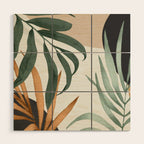 Minimal Abstract Art Tropical Leaves 16 Wood Wall Art Gallery Image 1