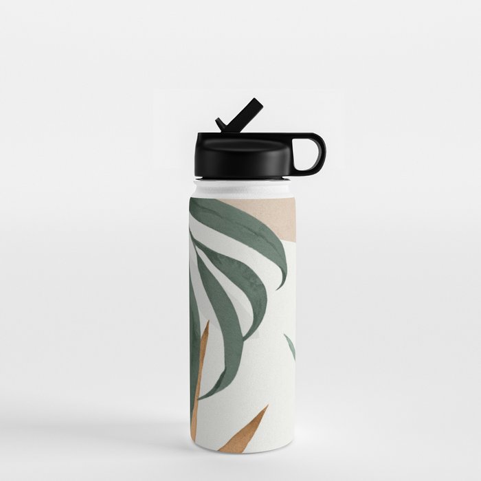 Minimal Abstract Art Tropical Leaves 16 Water Bottle Gallery Image 1