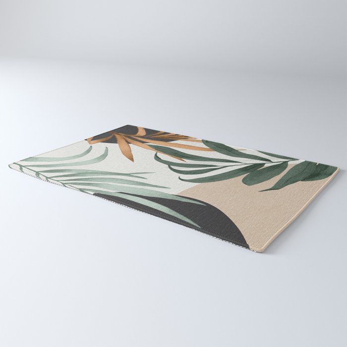 Minimal Abstract Art Tropical Leaves 16 Rug Gallery Image 3