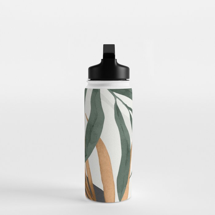 Minimal Abstract Art Tropical Leaves 16 Water Bottle Gallery Image 3