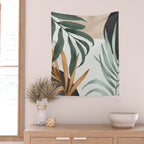 Minimal Abstract Art Tropical Leaves 16 Wall Tapestry Gallery Image 2