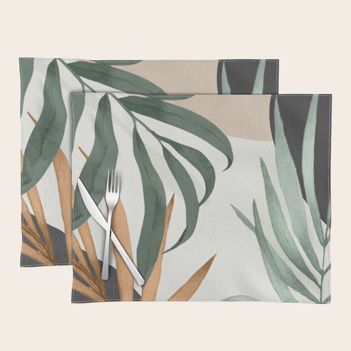 Minimal Abstract Art Tropical Leaves 16 Placemat Gallery Image 1