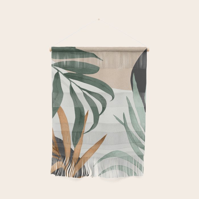 Minimal Abstract Art Tropical Leaves 16 Wall Hanging Gallery Image 1